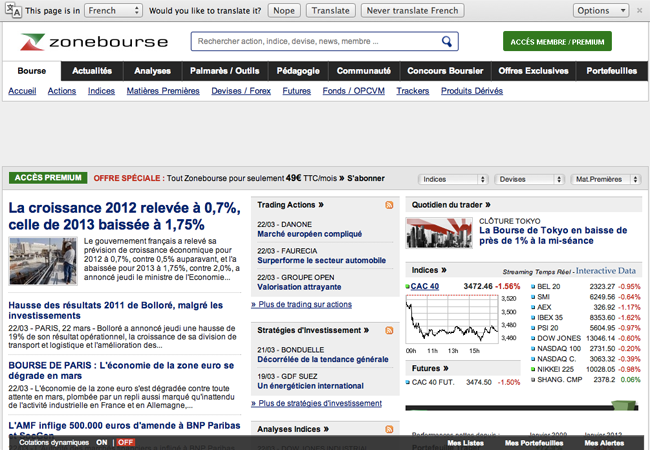 French economics and financial news site